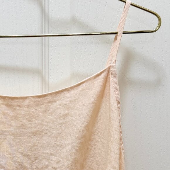 Clothe & Stone 100% Linen Maxi Dress Size M Peach Color Tiered Flowy Silhouette - Picture 5 of 13